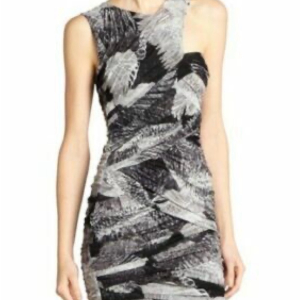BCBGMaxAzria Black and Gray Mini Dress